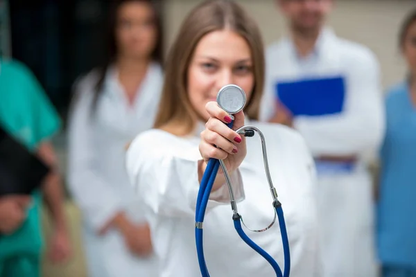 Clínica Profesión Personas Cuidado Salud Concepto Medicina Grupo Feliz Médicos — Foto de Stock