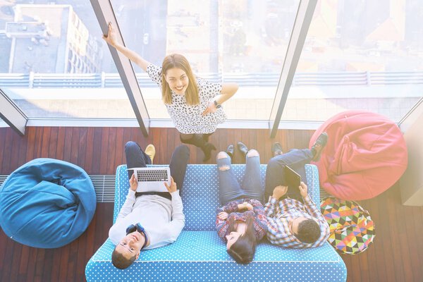 startup business people group working everyday job at modern office