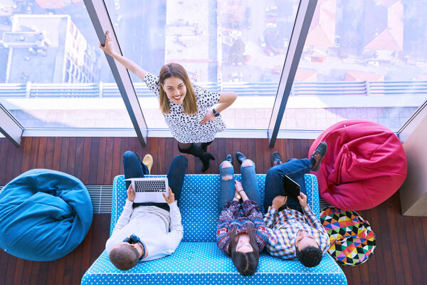 startup business people group working everyday job at modern office