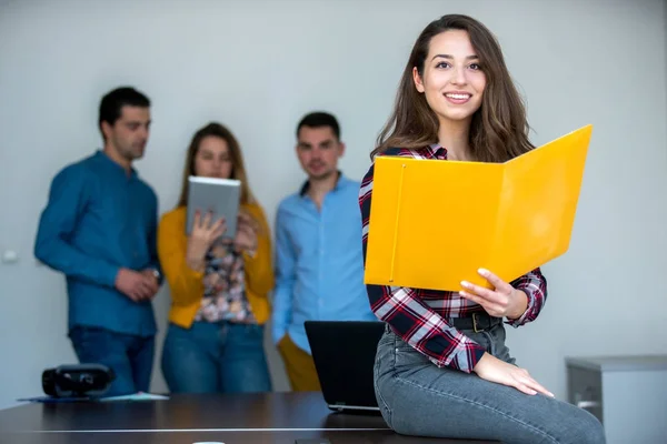 Young People Working Hard Make Ideas Come True Startup Metting — Stock Photo, Image