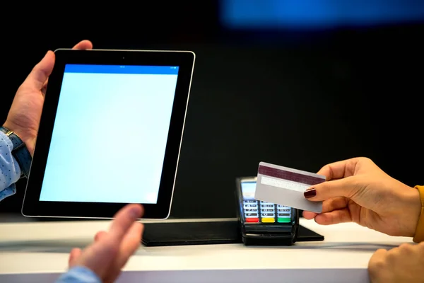 Payout, debit card, concept. retail