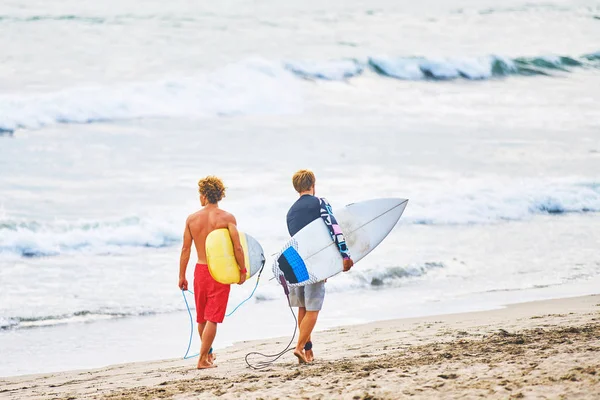 Surfer Ocean Beach Sunset Bali Island Indonesia — Stock Photo, Image