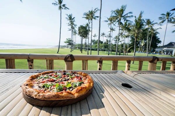 Beach hotel food, pizza