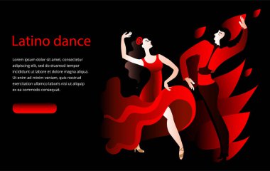 İspanyol dansı yapan güzel çift Paso Doble. 