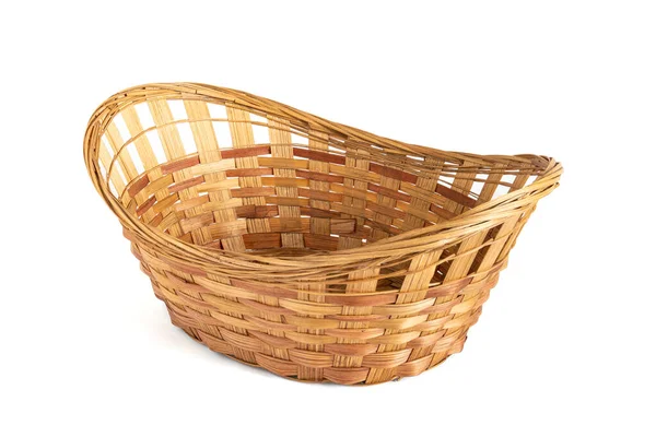 Wicker fruit baskets isolated on white background — ストック写真