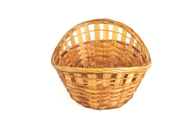 Wicker fruit baskets isolated on white background — Φωτογραφία Αρχείου