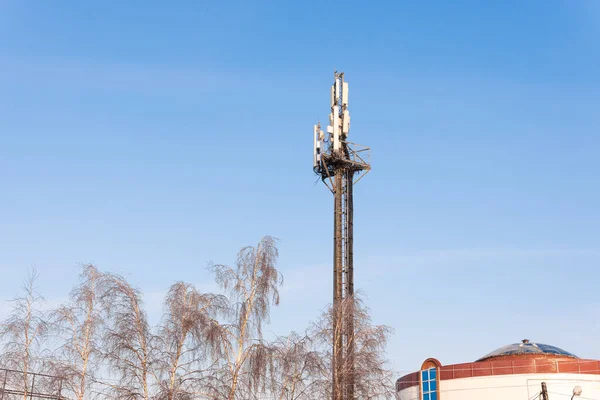 Anténa Mobilní Komunikace Obloze Věž Pro Telefonní Komunikaci — Stock fotografie