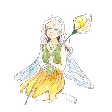 Biraz perili suluboya çizim