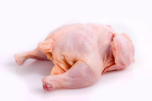 Färsk Kyckling Broiler Utan Päls Isolerad Vit Bakgrund — Stockfoto