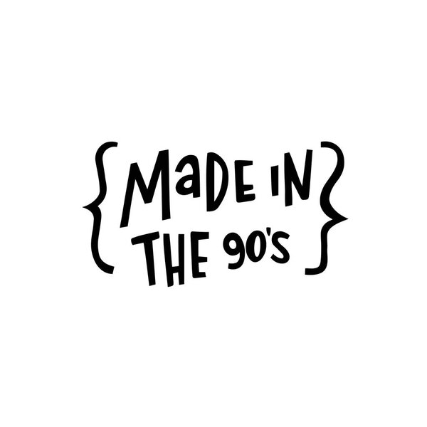 Сделано в 90-х! Надпись ручной работы чернил на белом фоне
.