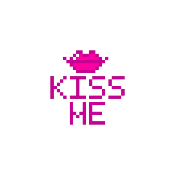 Lippen en inscriptie - kiss me. — Stockvector