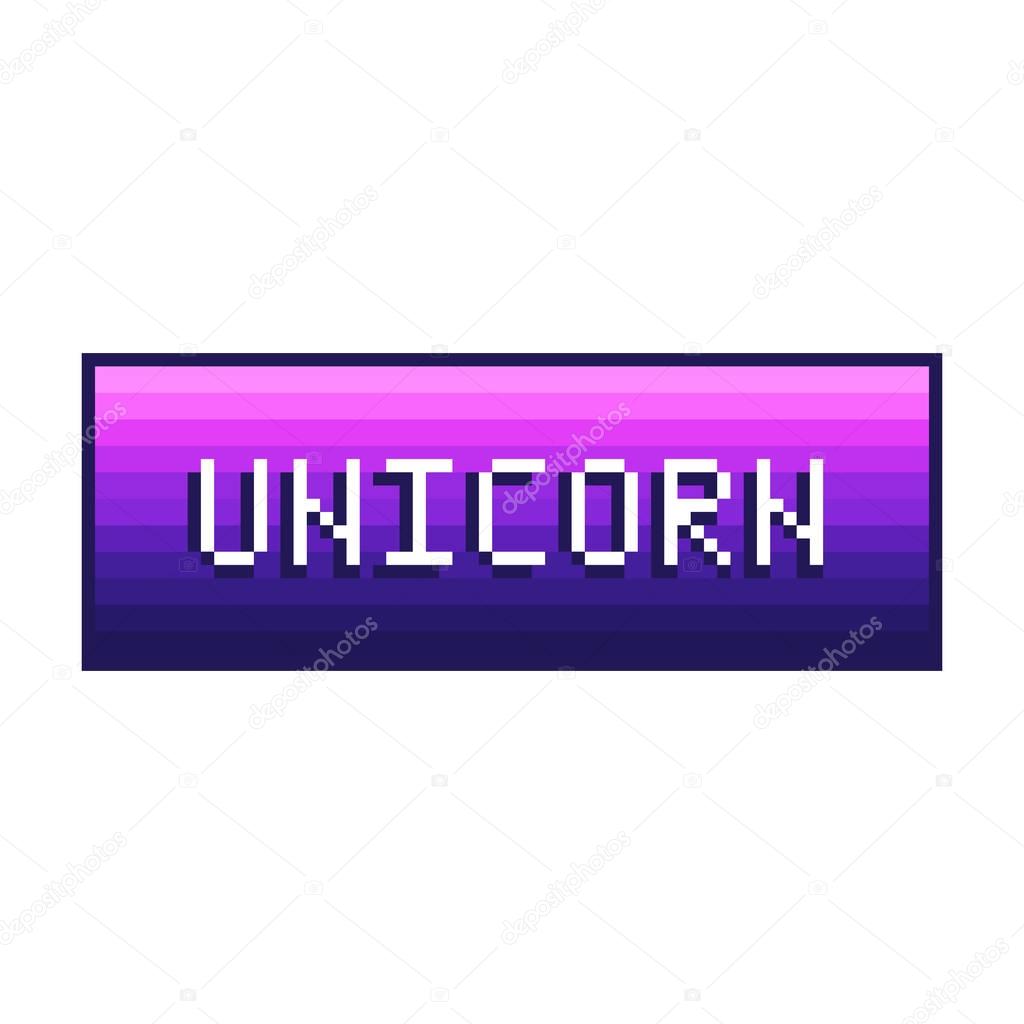 Word - unicorn in the eight bit style