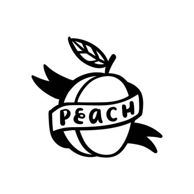 Şeftali ve kaligrafi yazıt 