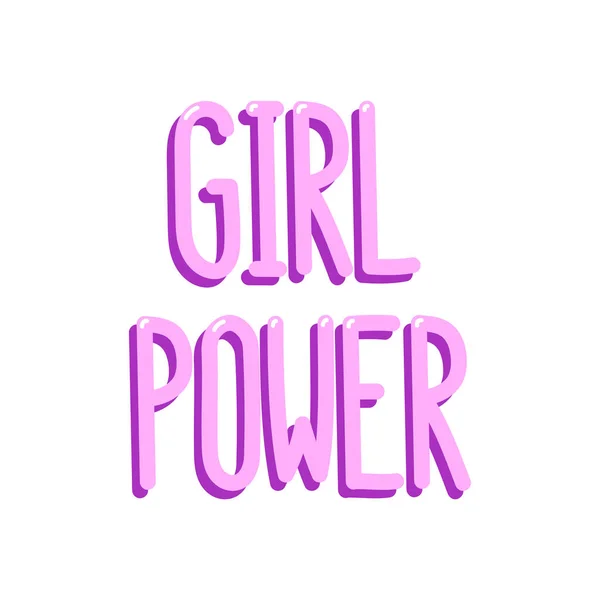 粉红色的题字"Girl power"白色背景上. — 图库矢量图片
