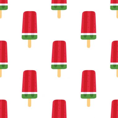 Karpuz ile sorunsuz yaz desen buz buzlu şeker beyaz bir arka plan üzerinde.