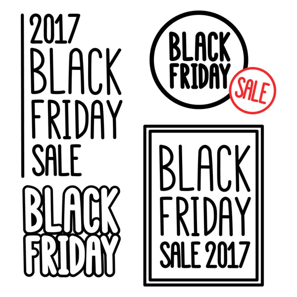 Set Black Friday inscriptions on a white background. — Stock Vector