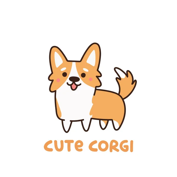 น่ารักสุนัขสายพันธุ์ welsh corgi . — ภาพเวกเตอร์สต็อก