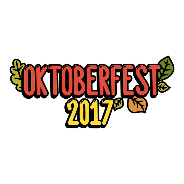 Inscripción "Oktoberfest 2017" sobre fondo blanco . — Vector de stock