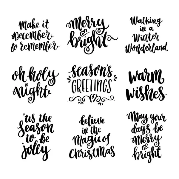 Réglez la citation de dessin à la main dans un style calligraphique tendance pour Joyeux Noël . — Image vectorielle