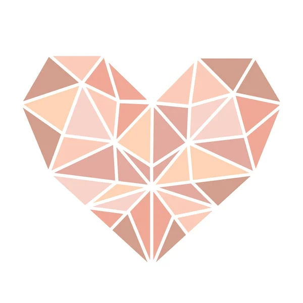 粉红色的金色三角形的心脏在白色背景 模板的旗帜 保存日期 生日聚会 婚礼卡 情人节等 — 图库矢量图片
