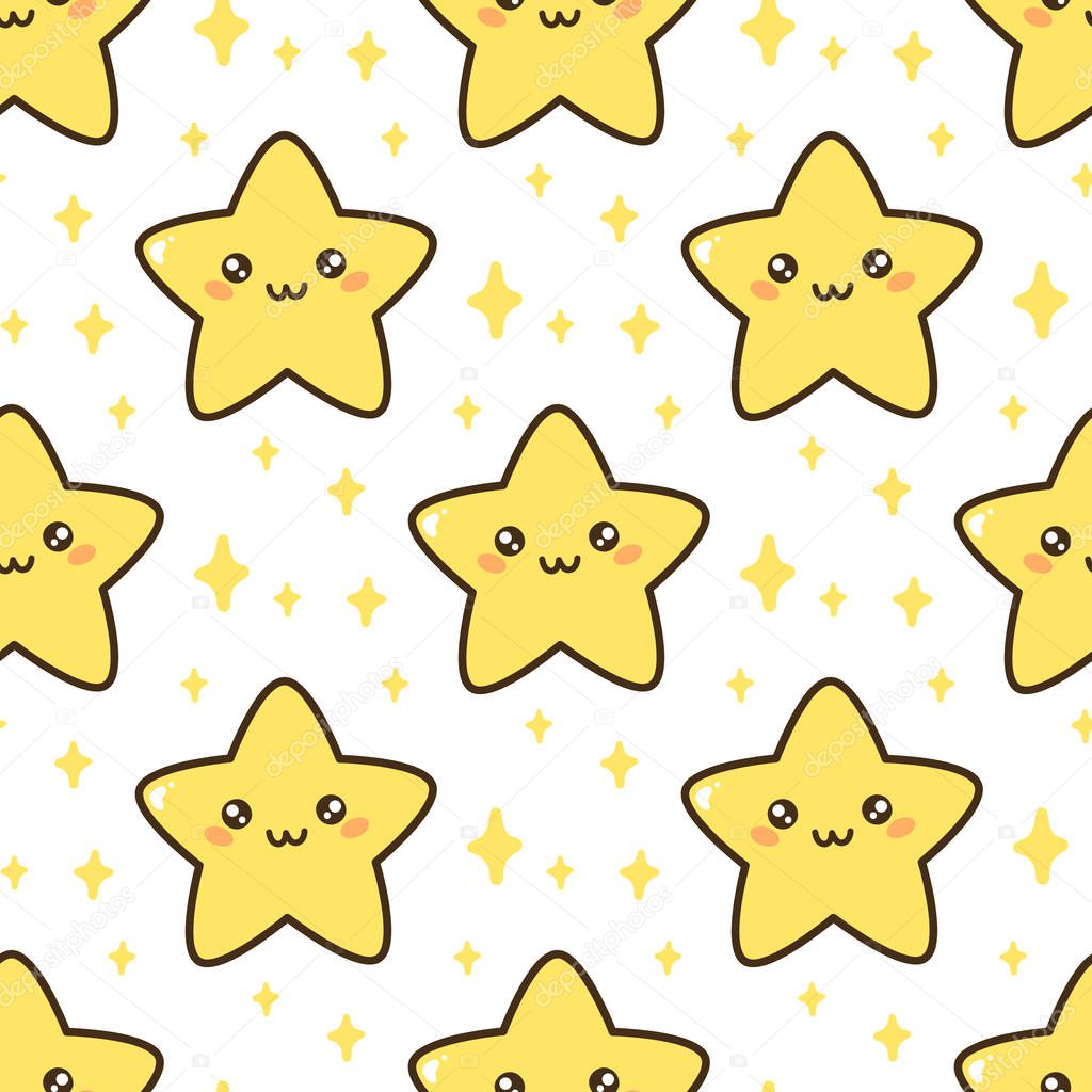 Seamless pattern with cute star. It can be used for packaging, wrapping paper, textile and etc.