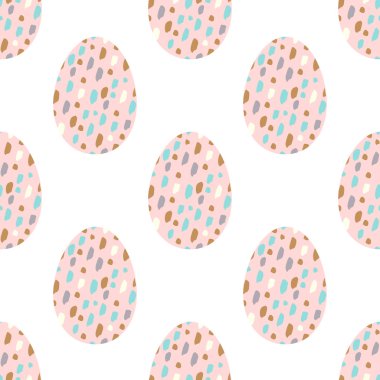 Memphis tarzı şirin yumurta ile Seamless modeli. O-ebilmek var kullanılmış kağıt, Tekstil ve etc ambalaj için.