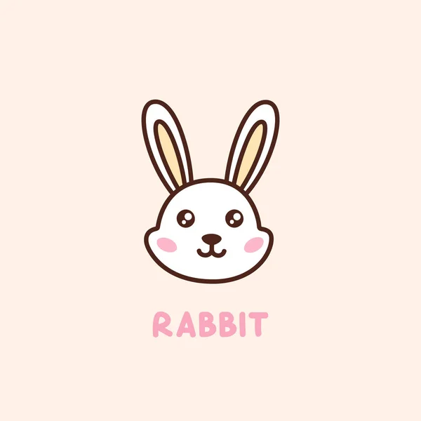 Niedlichen Gesicht Charakter Kaninchen Kann Für Aufkleber Aufnäher Karte Handyhülle — Stockvektor