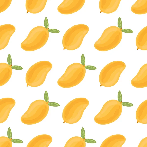 Patrón Sin Costura Con Fruta Mango Tropical Impresión Creativa Para — Vector de stock