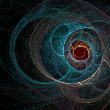 Bilgisayar tarafından oluşturulan fraktal soyutlama parlayan tüneli