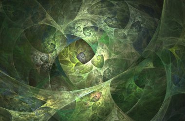 Yeşil orman içinde mistik ağaç. Soyut sanat