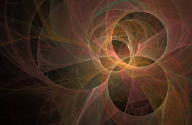 Soyut bir bilgisayar modern fraktal tasarım koyu arka plan üzerinde oluşturulan. Fraktal renk doku soyut. Dijital sanat. Soyut Form ve renk. Dönen neon ışıkları