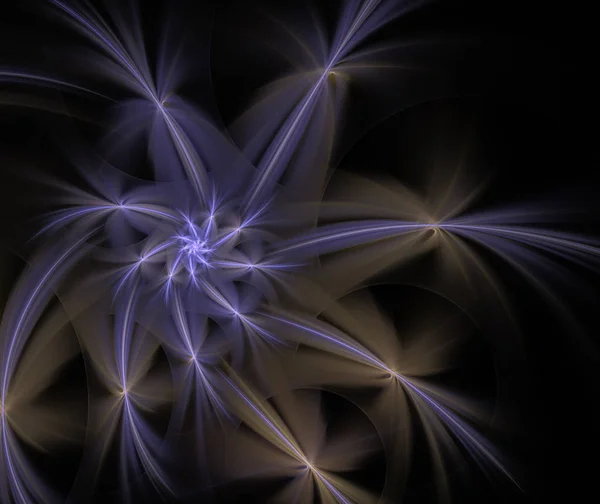 抽象的计算机生成在黑暗背景下的现代分形设计 抽象形颜色纹理 数字艺术 抽象的形式与色彩 光线的涡明星 — 图库照片