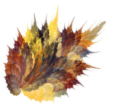 Soyut bir bilgisayar modern fraktal tasarım koyu arka plan üzerinde oluşturulan. Fraktal renk doku soyut. Dijital sanat. Soyut Form ve renk. Büyük sonbahar yaprak