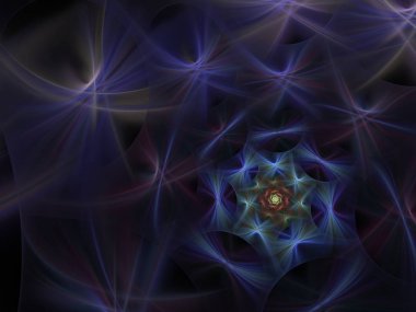 Yıldız parlak ışınları ile kabarık spiraller