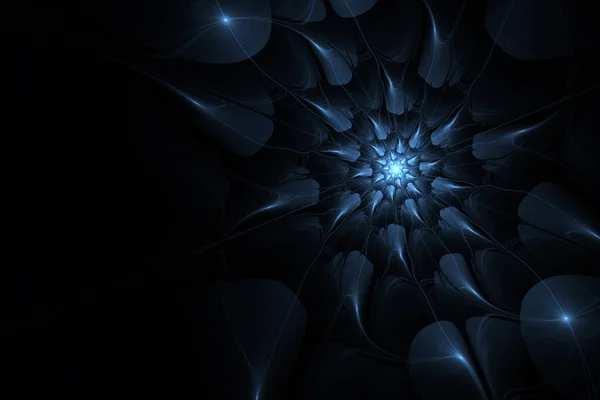 Brillante estrella de las flores marinas. Hermosa flor fractal abstracta, color azul —  Fotos de Stock