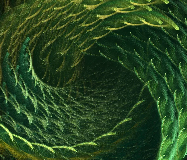 Green floral wave. Growing grass spiral