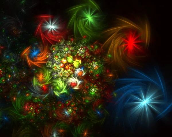 Kolorowe Błyszczące Linie Wirowe Abstrakcyjne Tło Świąteczne Fantastyczny Efekt Świetlny — Zdjęcie stockowe