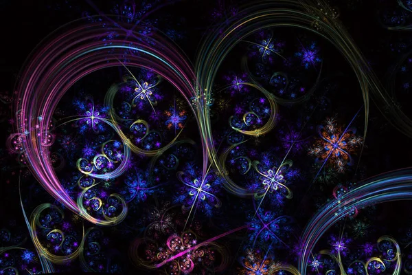 Glowing swirls with fancy gloss. A spiraling fractal design for a background or backdrop.