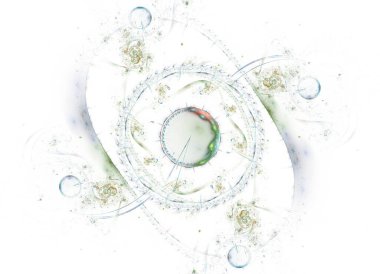 Dantelli renkli saat düzeni. Dijital fraktal sanat tasarımı. Kutsal sembollerin soyut tasarımı geometriyi işaret eder. Astroloji sihri tasarımları..