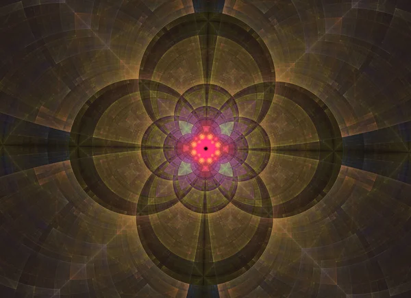 Mandala Brilhante Criativo Caleidoscópio Geometria Sagrada Abstrata Arte Fractal Étnica — Fotografia de Stock