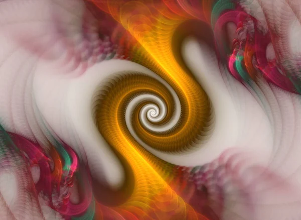 Kolorowy Ornament Podwójny Efekt Spiralny Abstrakcyjny Fraktalny Wzór Tła Geometryczny — Zdjęcie stockowe