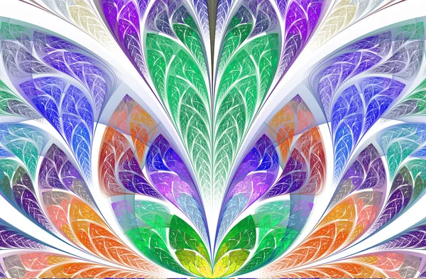 Květinový Vzor Stylu Barevného Skla Symetrický Magický Květinový Fraktál Krásná — Stock fotografie