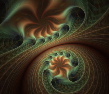 Parlayan bir fraktal tasarım arka plan olarak harika çalışıyor. Özyinelemeli eğriler, şekiller geometri mozaiğine dizilmiş. Düz yüzey, grafik kaynak. fraktal çizimler