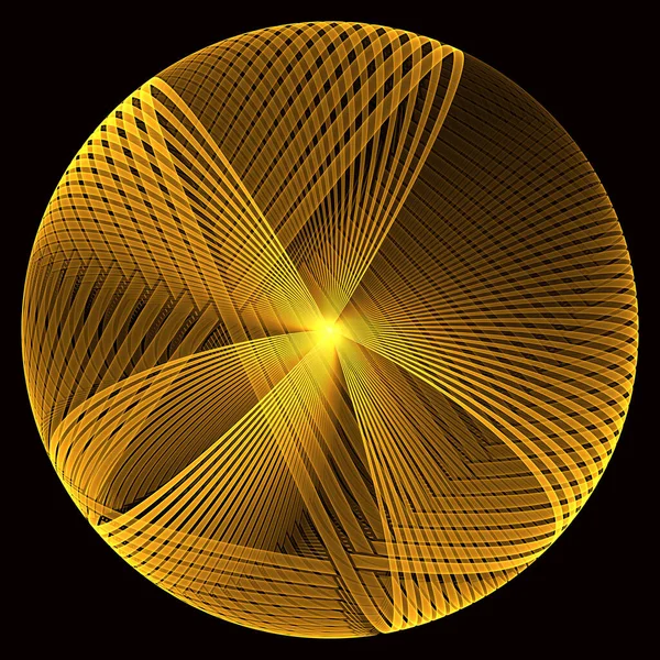 Abstrakcyjny Złoty Dysk Obraz Generowany Komputerowo Fraktalne Tło Jak Słońce — Zdjęcie stockowe