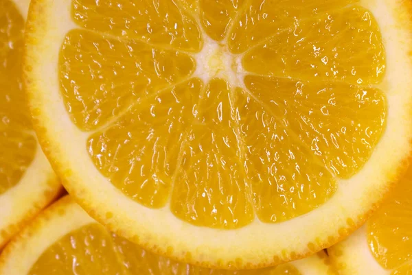 Fresh Sliced Orange Fruit Texture Macro Top View Copy Space Stock Image