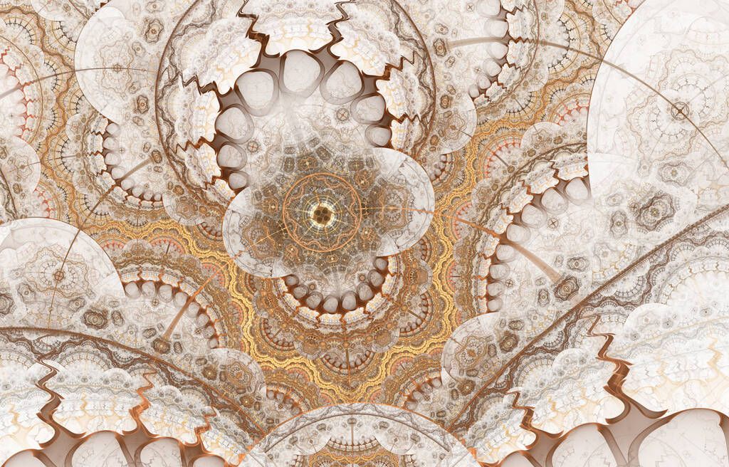 Fractal Julian Steampunk Jewelry Background - Fractal Art. Beautiful fractal illustration. Perfection in geometry.