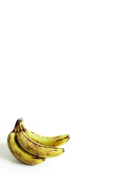 Vista Bando Isolado Bananas Rasgadas Com Fundo Branco Espaço Cópia — Fotografia de Stock