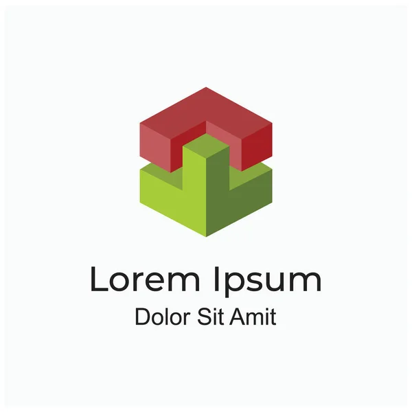 Emlak şirketi veya mimarlık markası için soyut izometrik küp veya altıgen işaret logosu kavramı