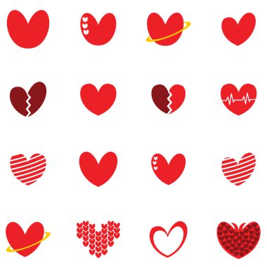 Sevimli aşk kalbi simge simgesi simgesi logosu kavramı