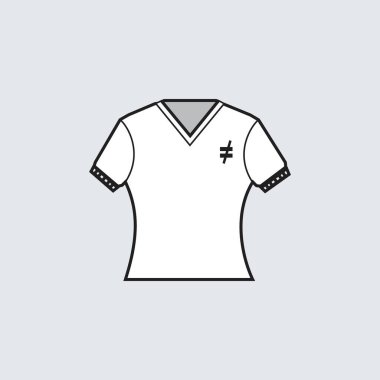 Beyaz v yakalı polo gömlek uzun kollu ikon - ince formalı ya da kadın gömleği - yapım kıyafeti, reklam, giyim tekstili kullanımı için